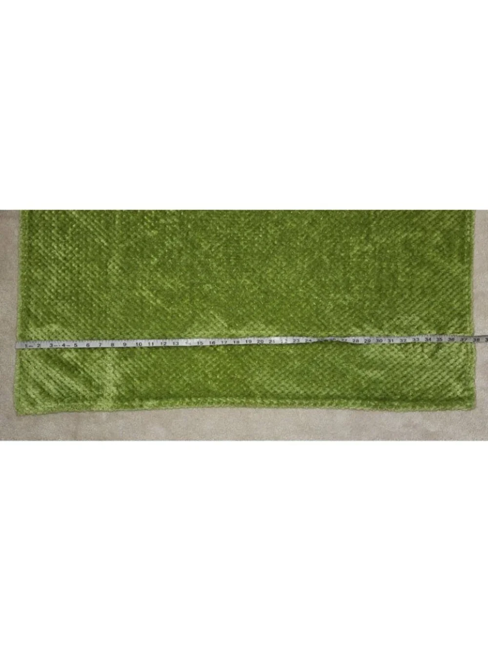 Solid Green Fleece Baby Blanket Waffle Weave 26x38